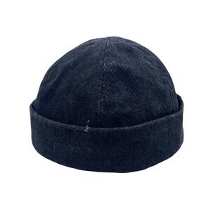Vintage New York Hat & Cap Co. Black Dark Gray Denim Skull Cap Hat